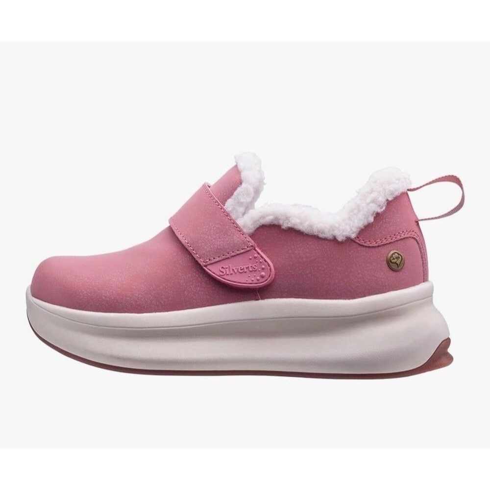 Silverts Shoes Women Size 8 Insoles Hook Loop SlipResist Pink Faux Fur